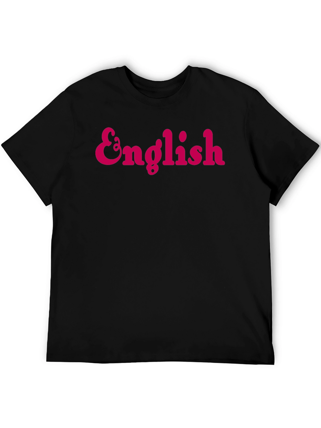 English Text Black T-Shirt