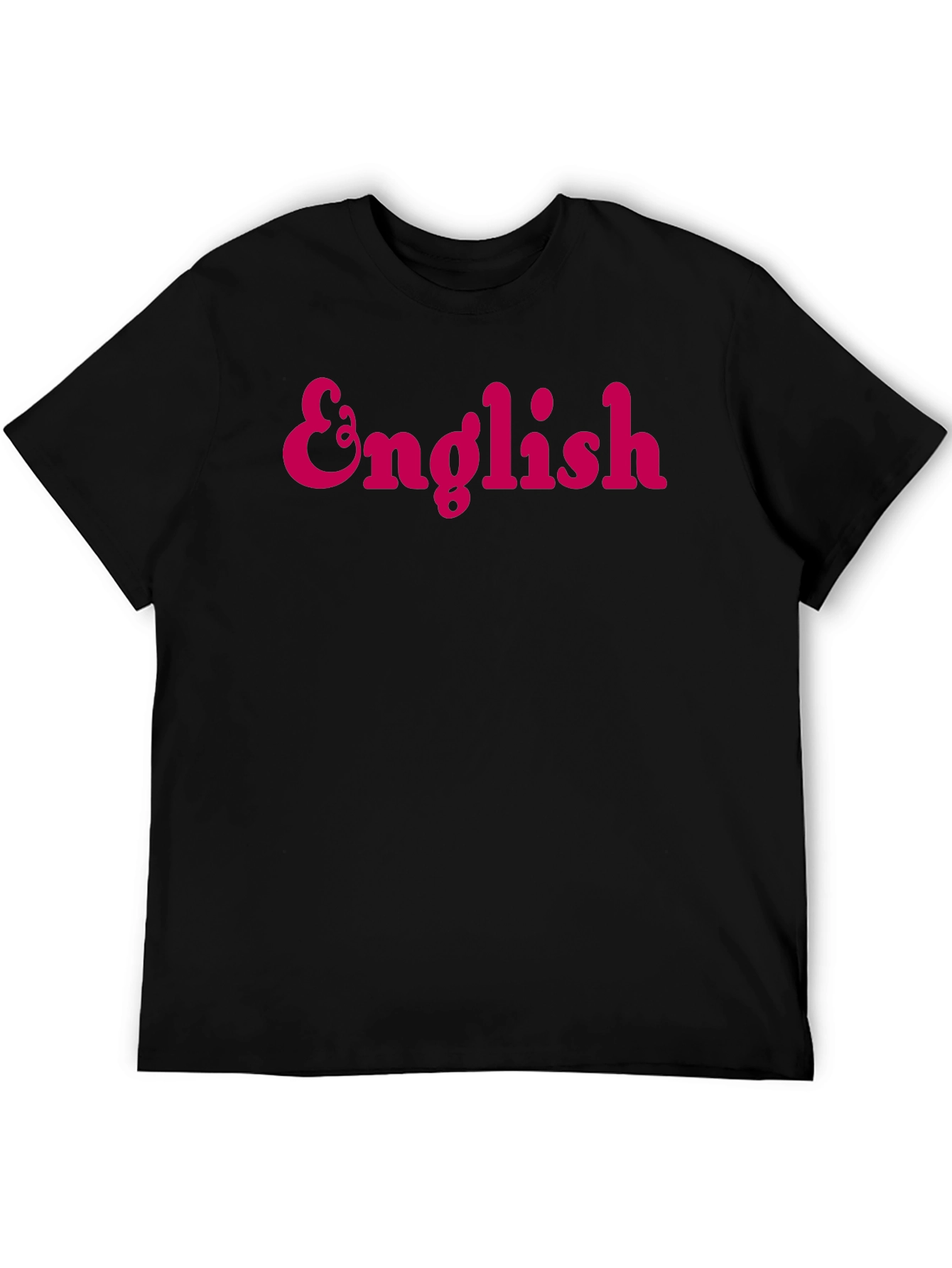 English Text Black T-Shirt