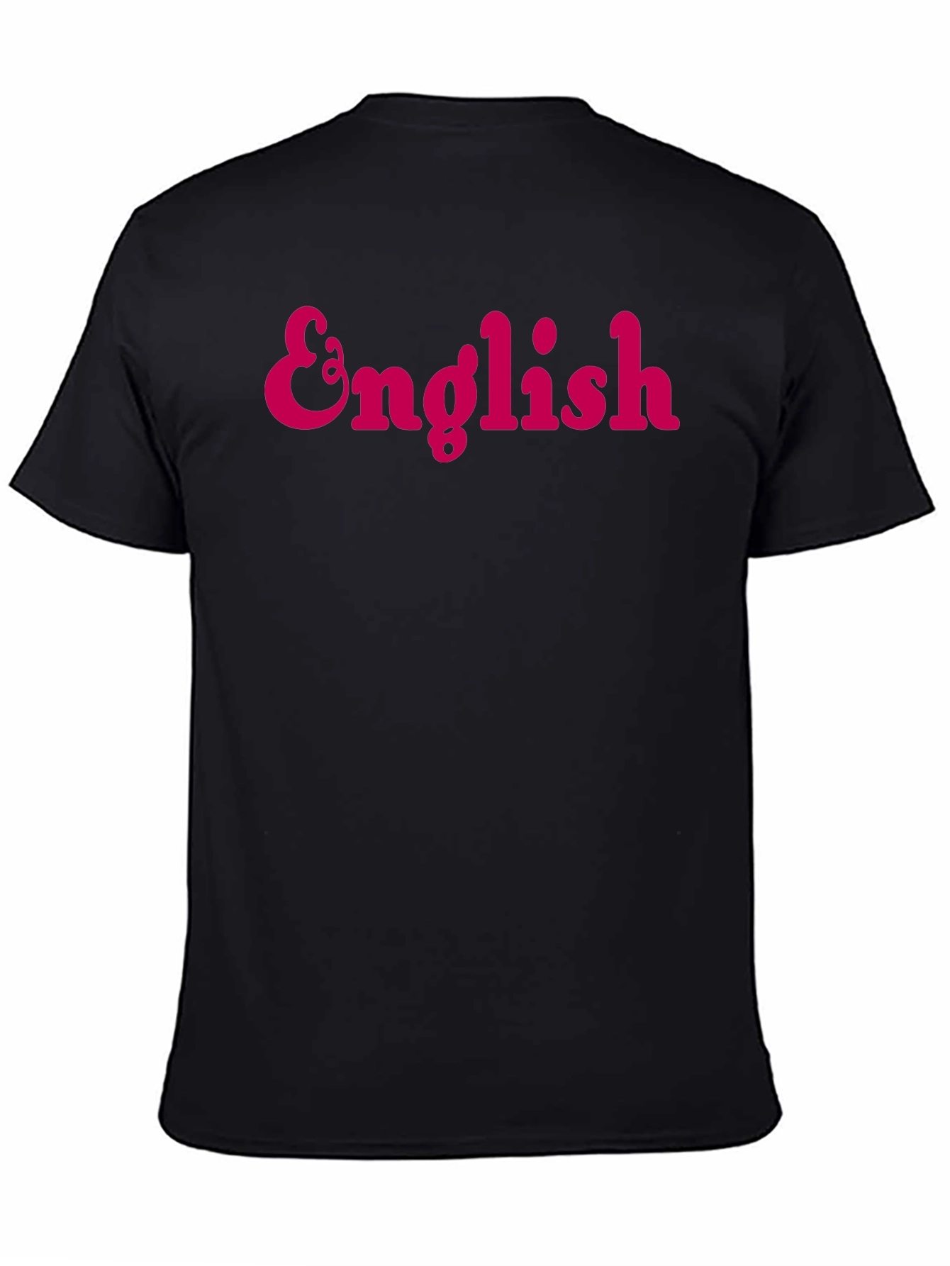 English Text Black T-Shirt
