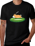 Sleeping Shiba Inu on Pickle T-Shirt