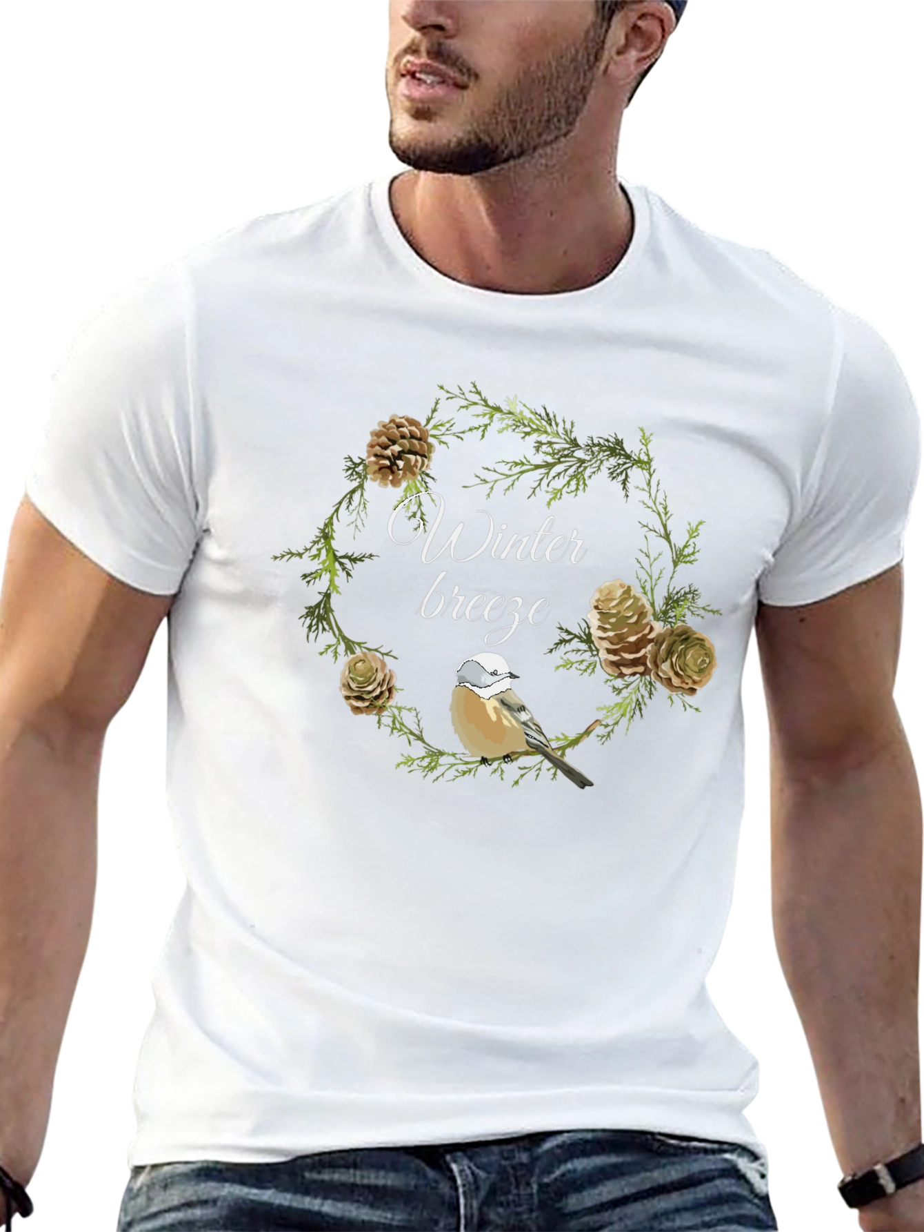 Winter Breeze Bird & Pine T-Shirt