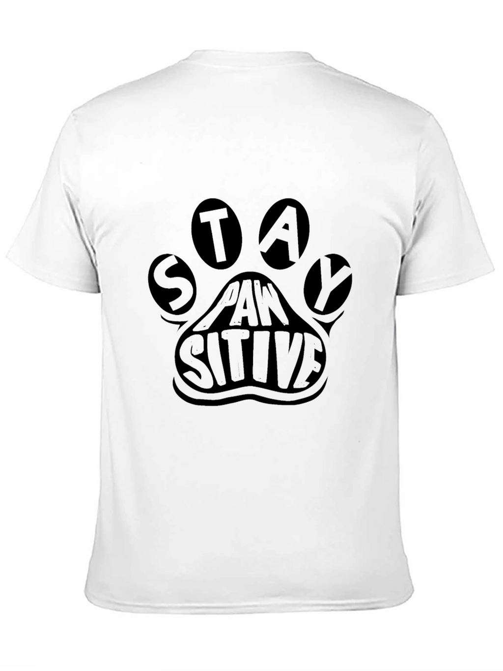 Stay Pawsitive Graphic T-Shirt - Black