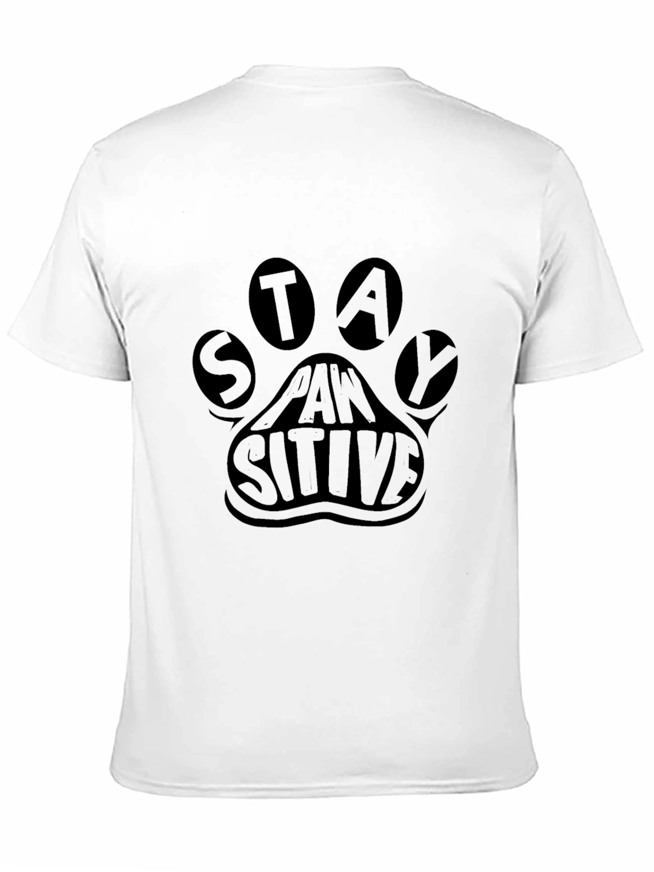 Stay Pawsitive Graphic T-Shirt - Black