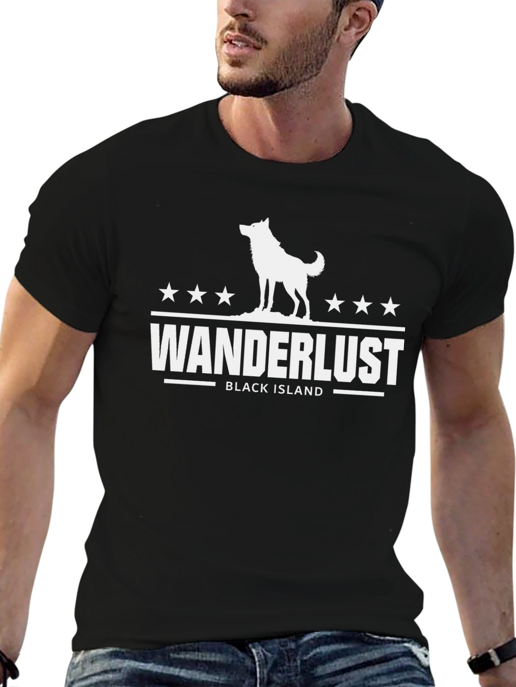 Wanderlust Black Island Graphic Tee