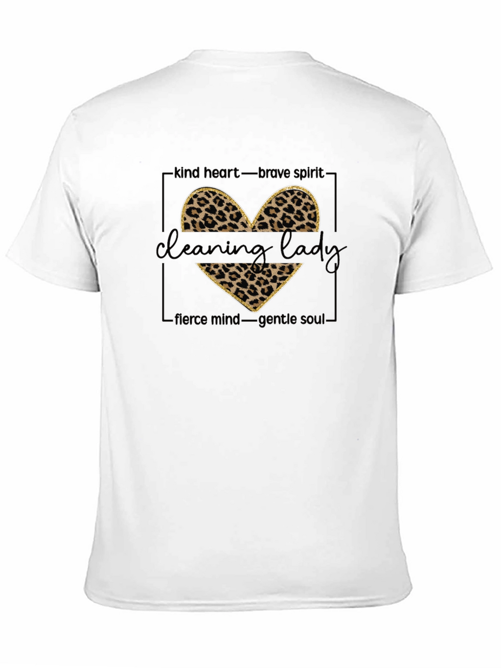 Cleaning Lady Leopard Print Heart T-Shirt