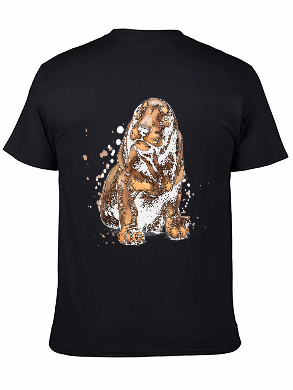Dog Sketch Graphic Tee - Black