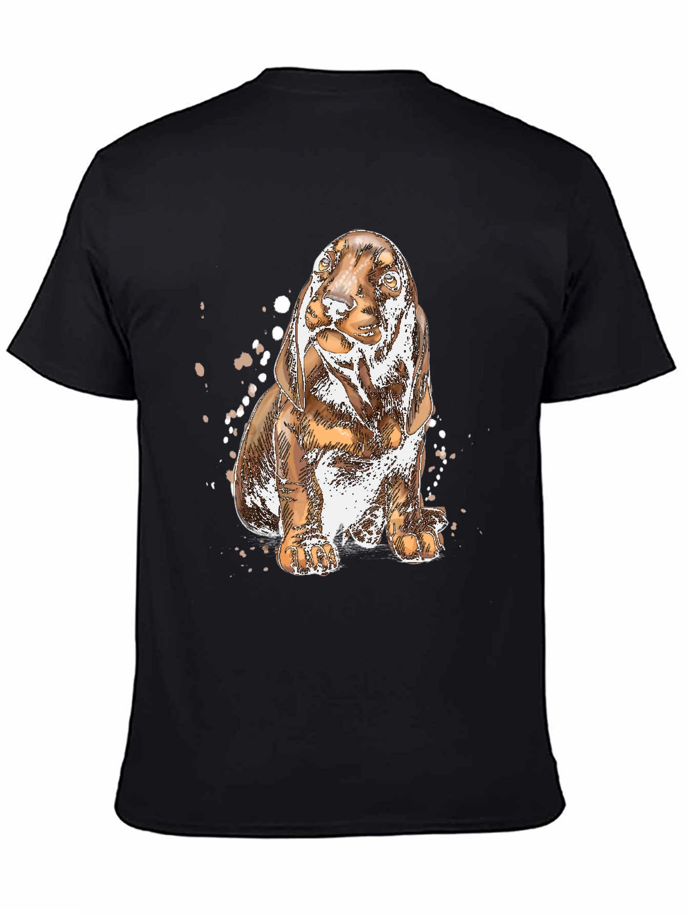 Dog Sketch Graphic Tee - Black