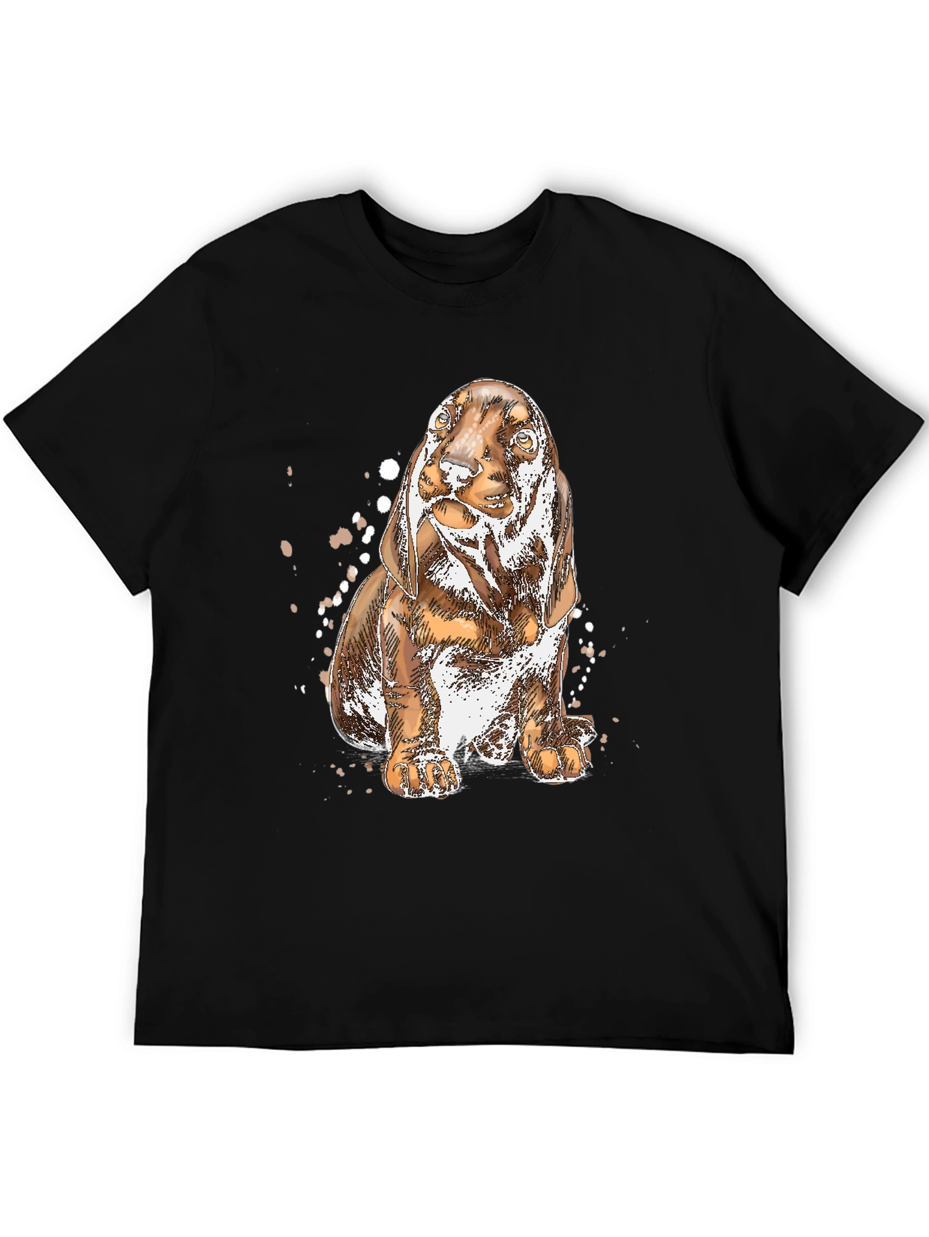 Dog Sketch Graphic Tee - Black