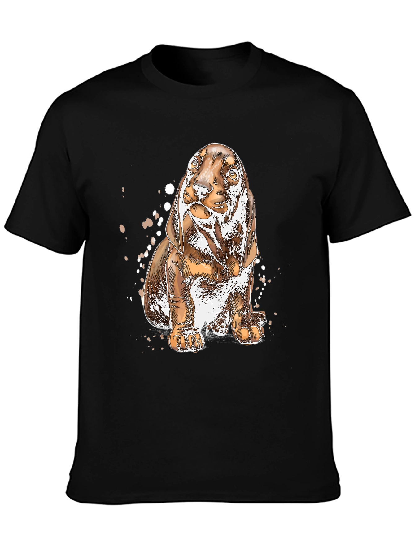 Dog Sketch Graphic Tee - Black