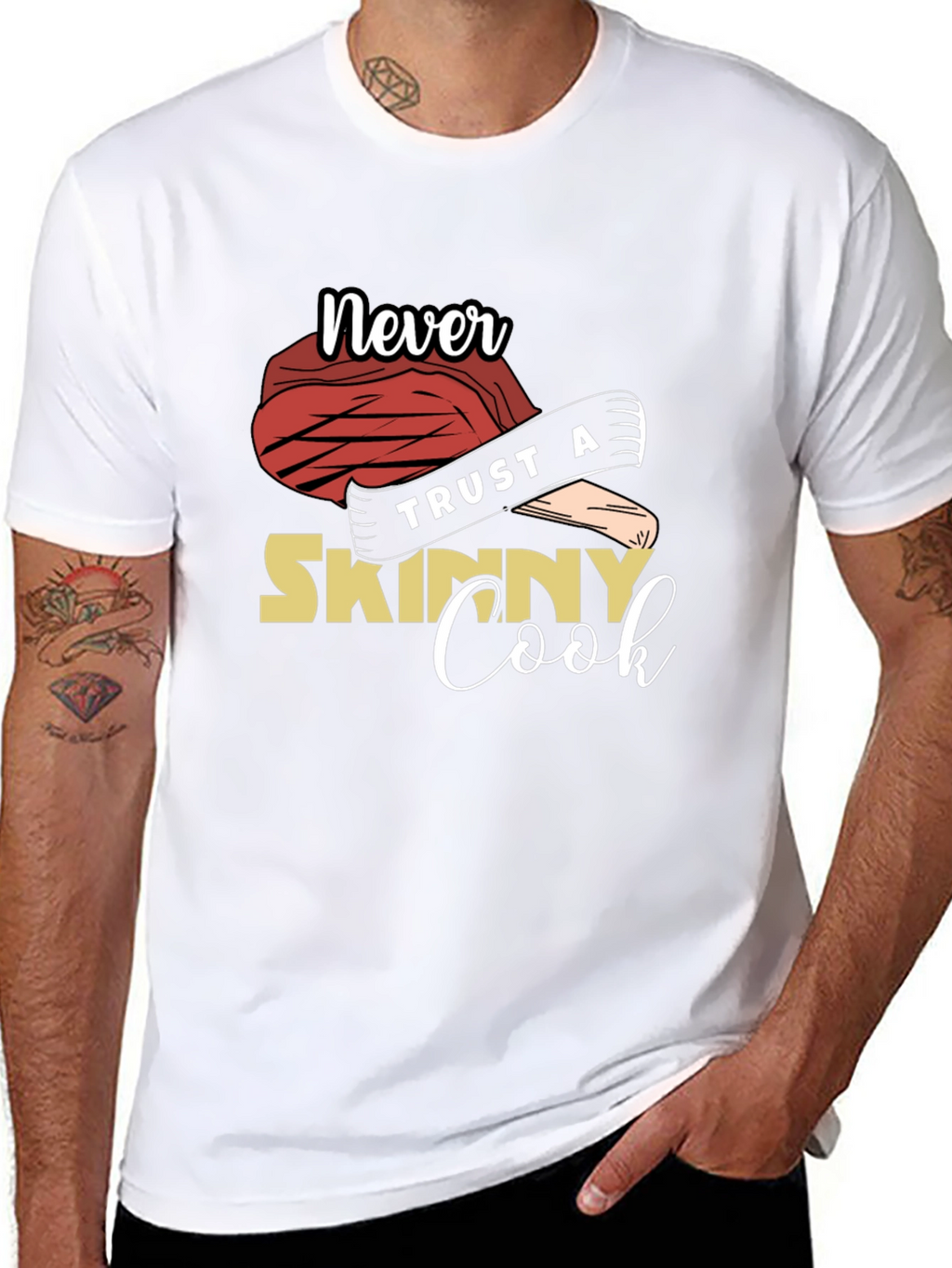 Never Trust A Skinny Cook Graphic Tee