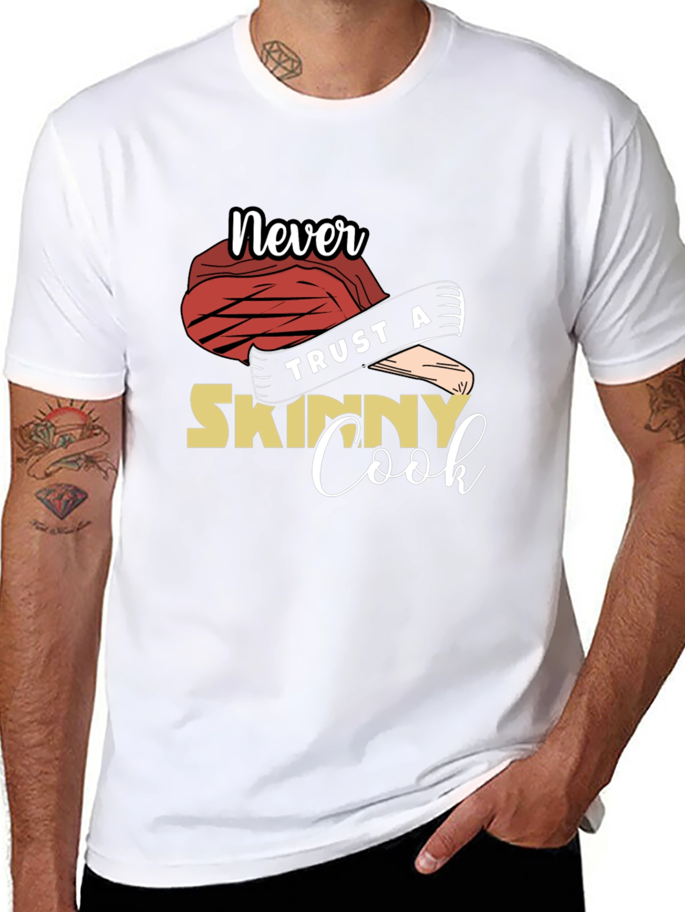 Never Trust A Skinny Cook Graphic Tee