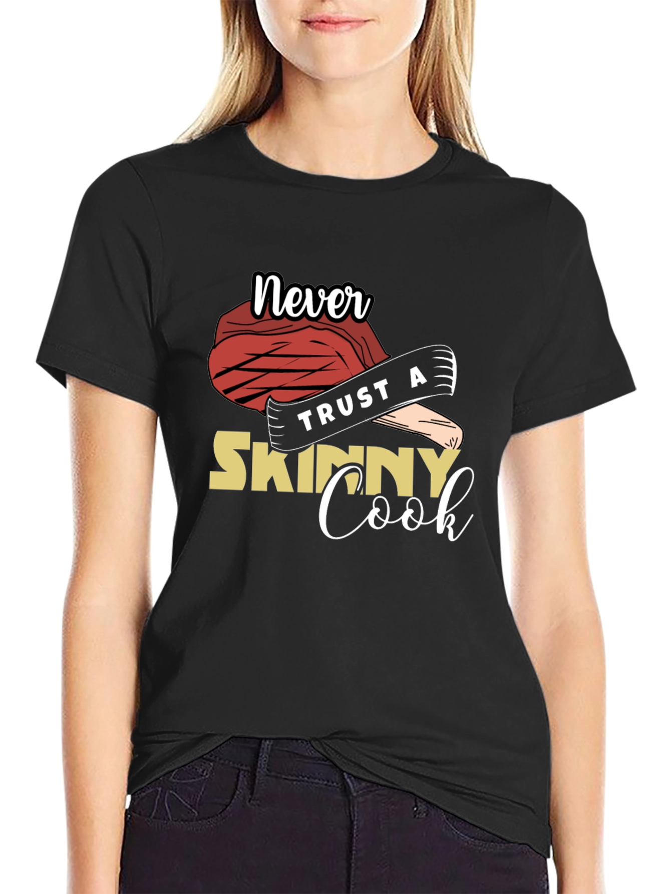 Never Trust A Skinny Cook Graphic Tee