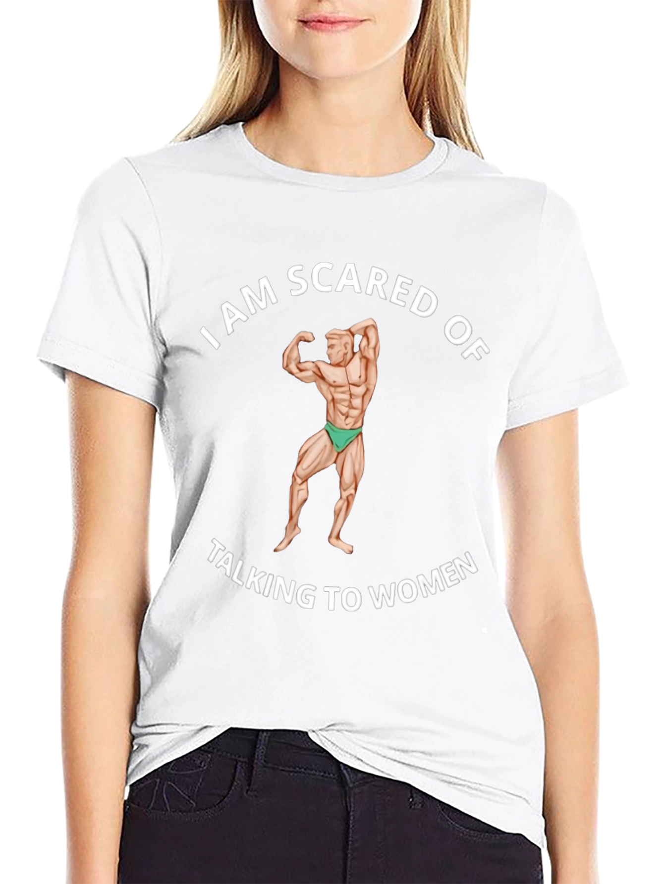 I am Scared of Talking to Women Black T-Shirt