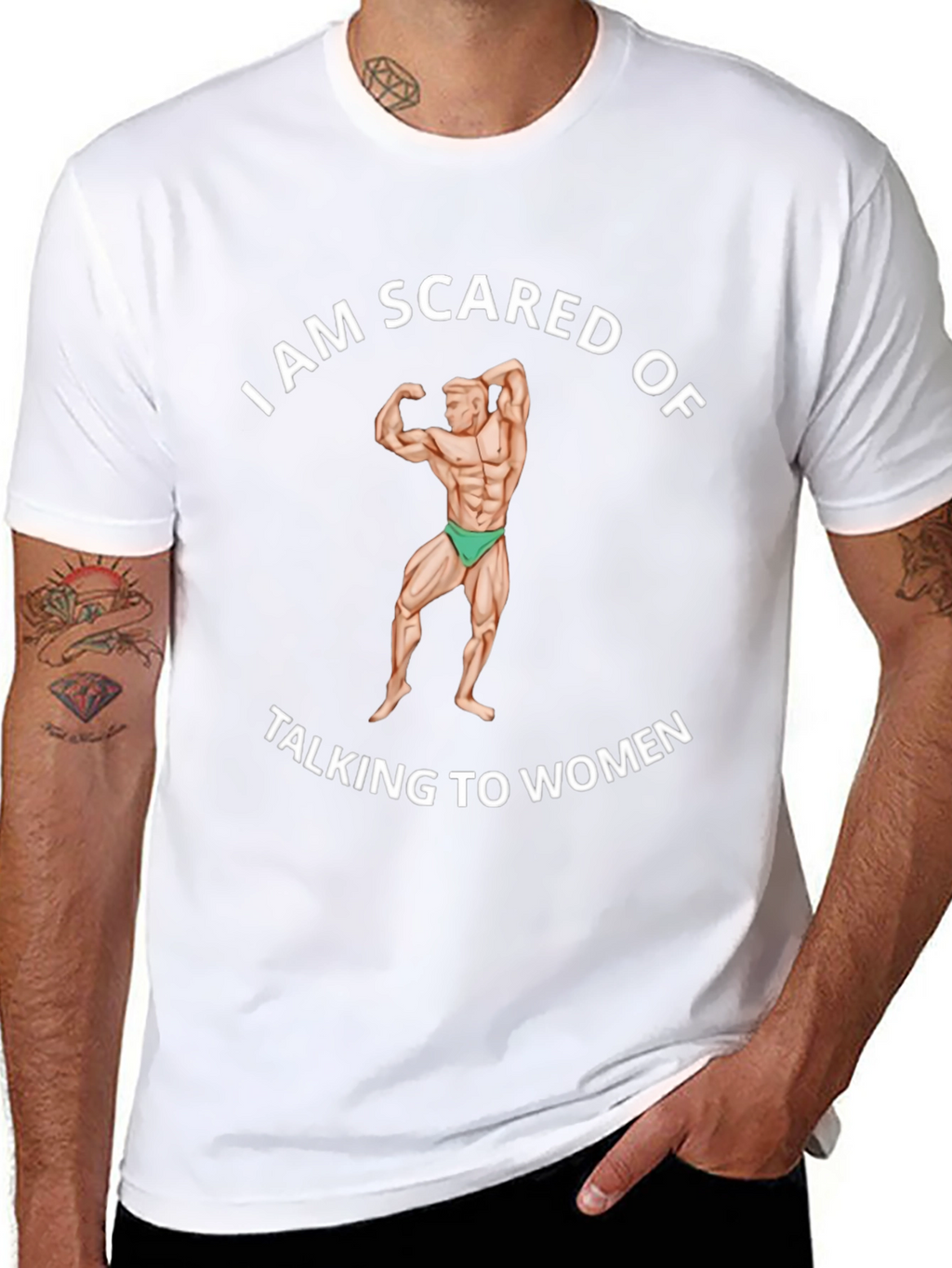 I am Scared of Talking to Women Black T-Shirt