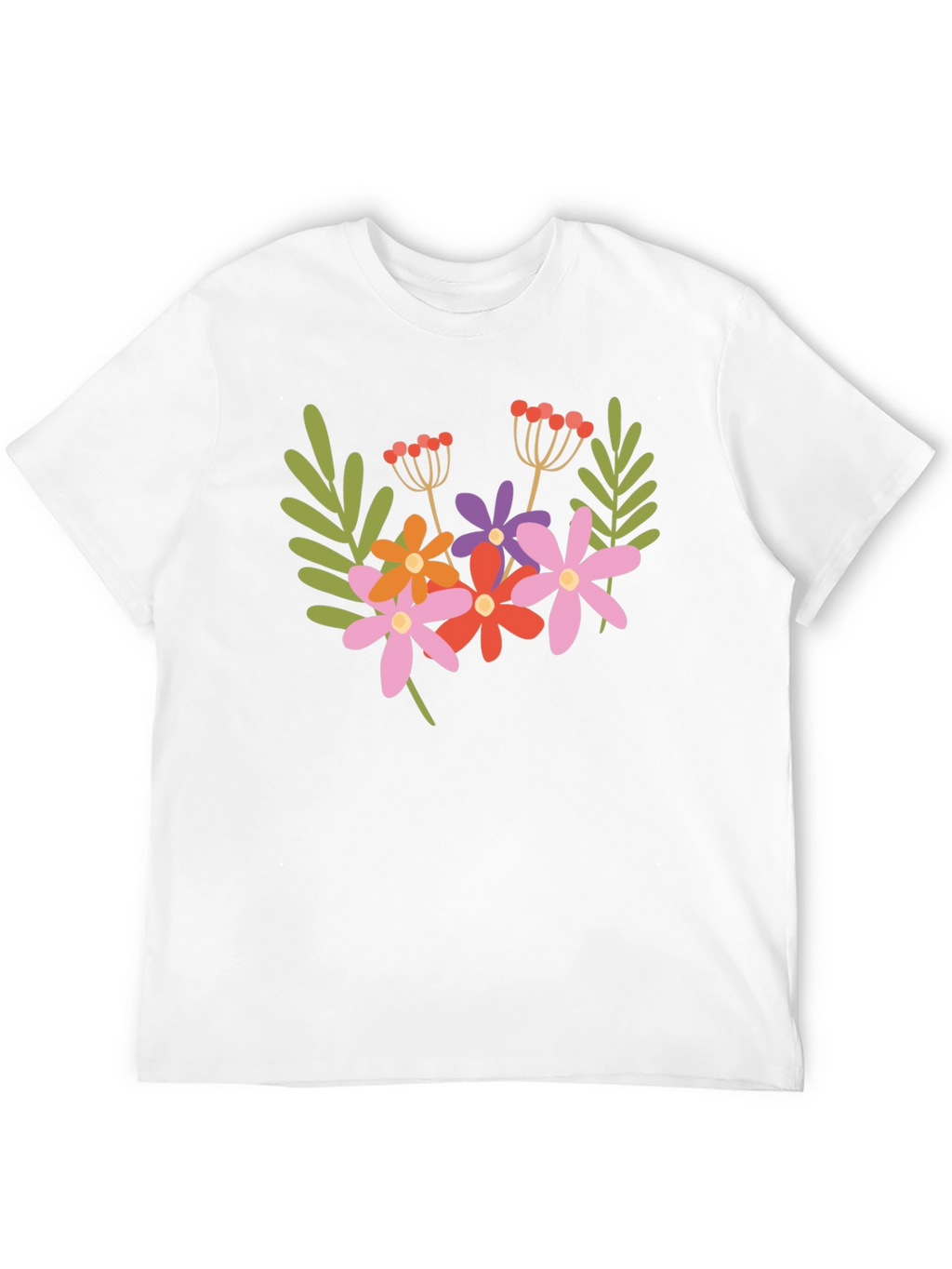 Floral Graphic Black T-Shirt Trendy Casual Tee