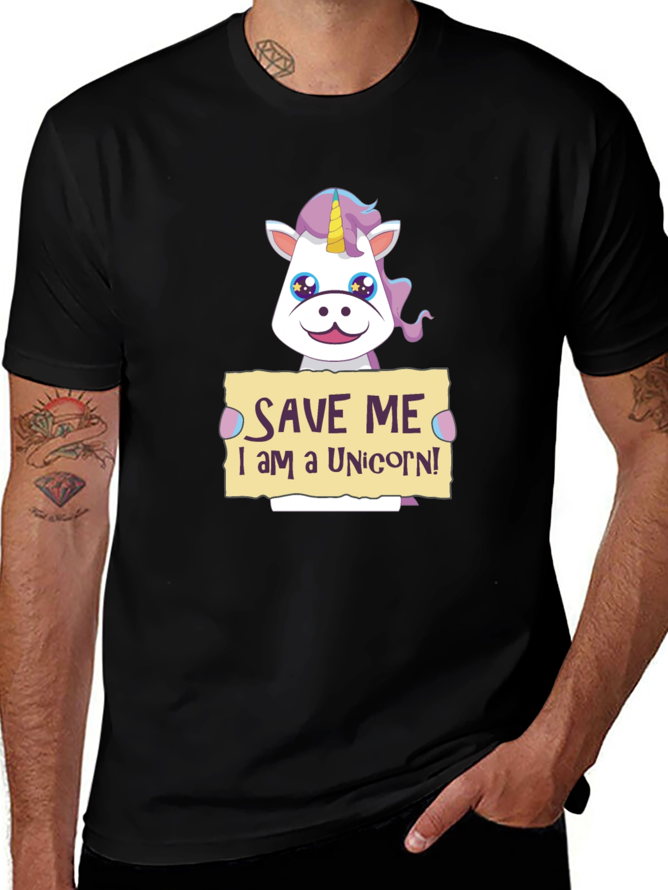 Save Me Unicorn T-Shirt - Novelty Graphic Tee