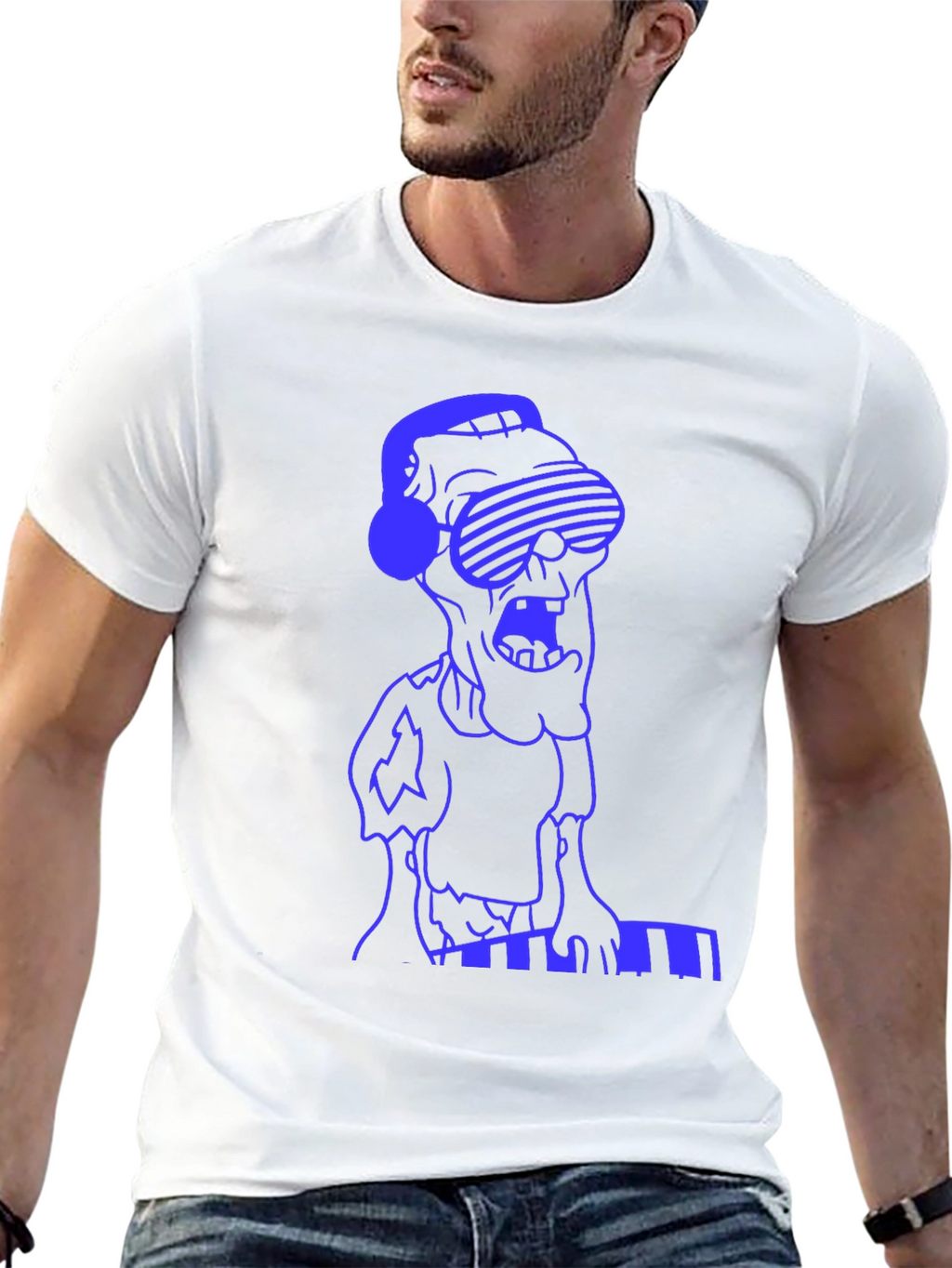 Zombie DJ T-Shirt - Black Cotton Graphic Tee