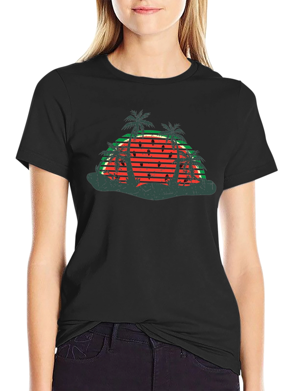 Retro Watermelon Palm Tree T-Shirt