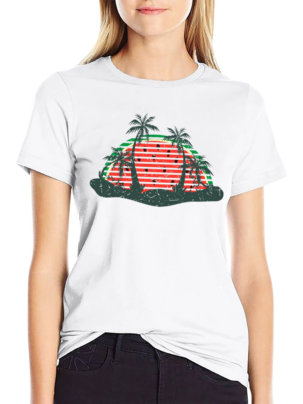 Retro Watermelon Palm Tree T-Shirt