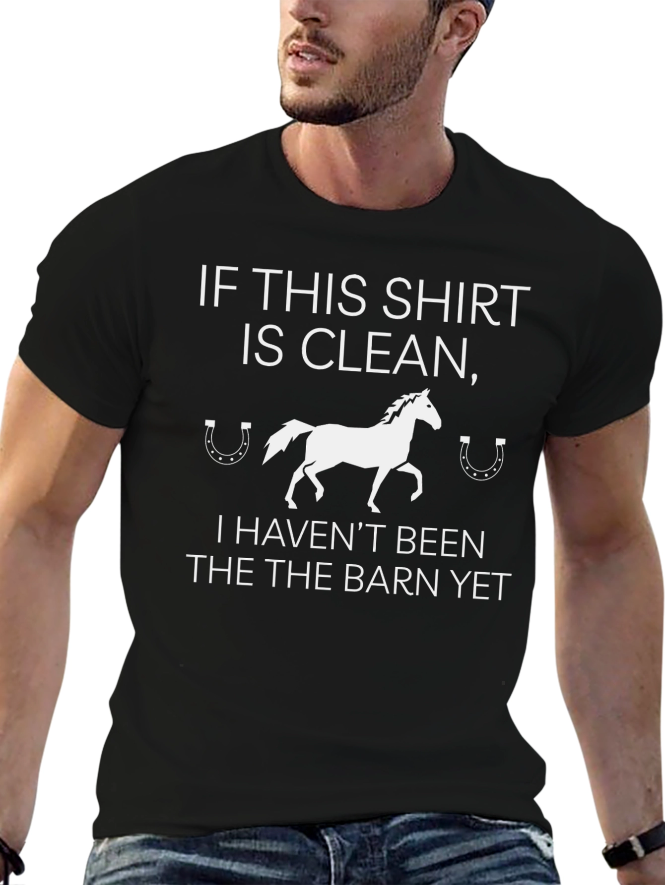 Funny Horse Barn Graphic T-Shirt