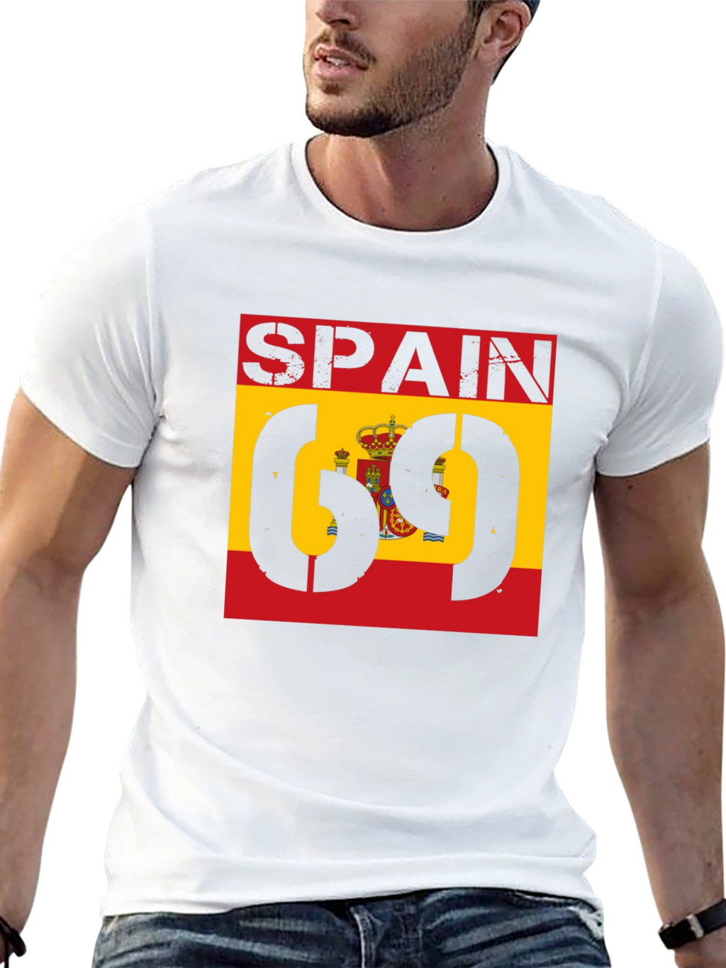 Spain Flag 69 T-Shirt - Black