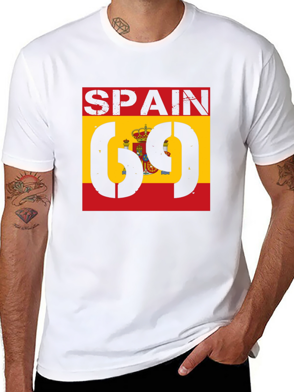 Spain Flag 69 T-Shirt - Black