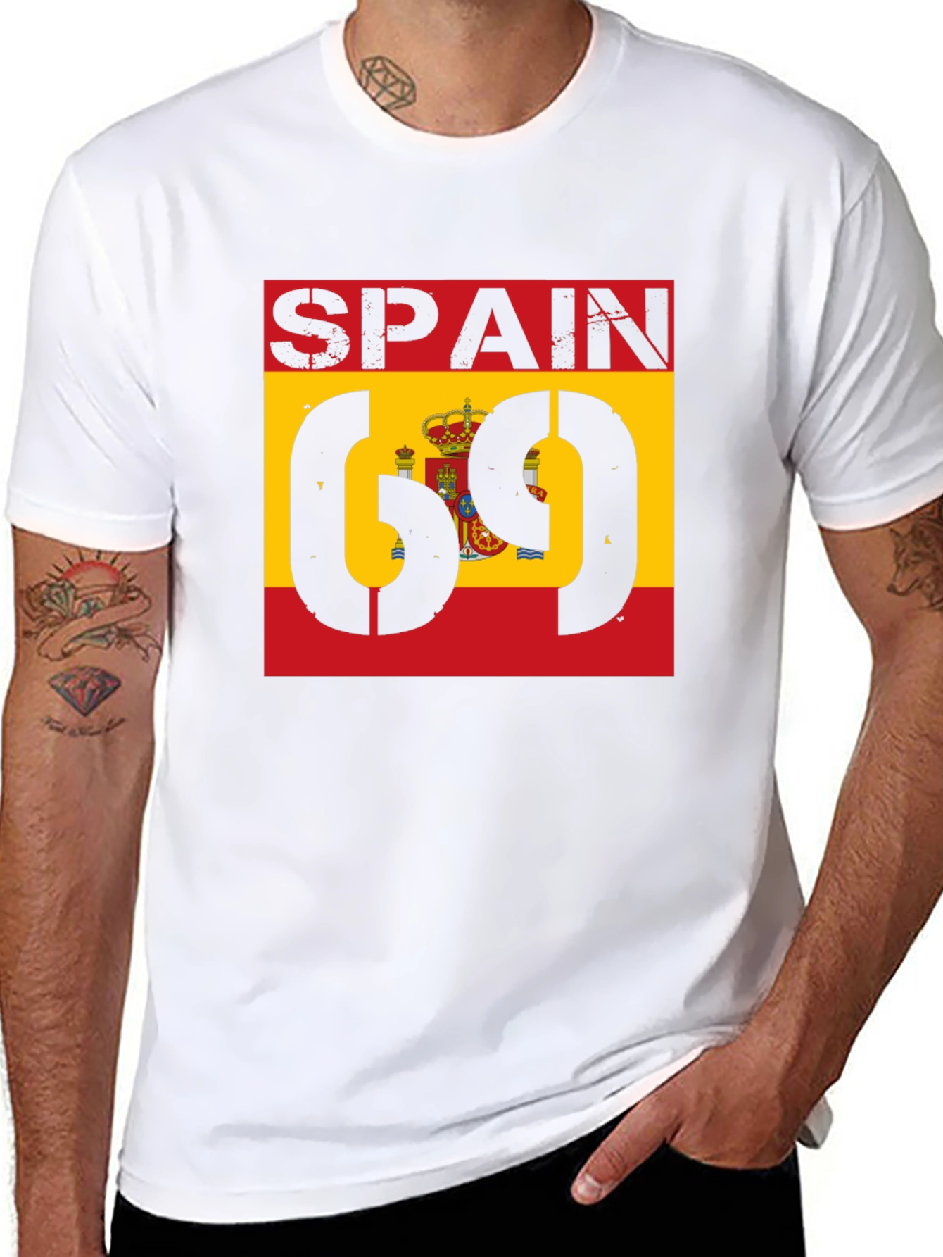 Spain Flag 69 T-Shirt - Black
