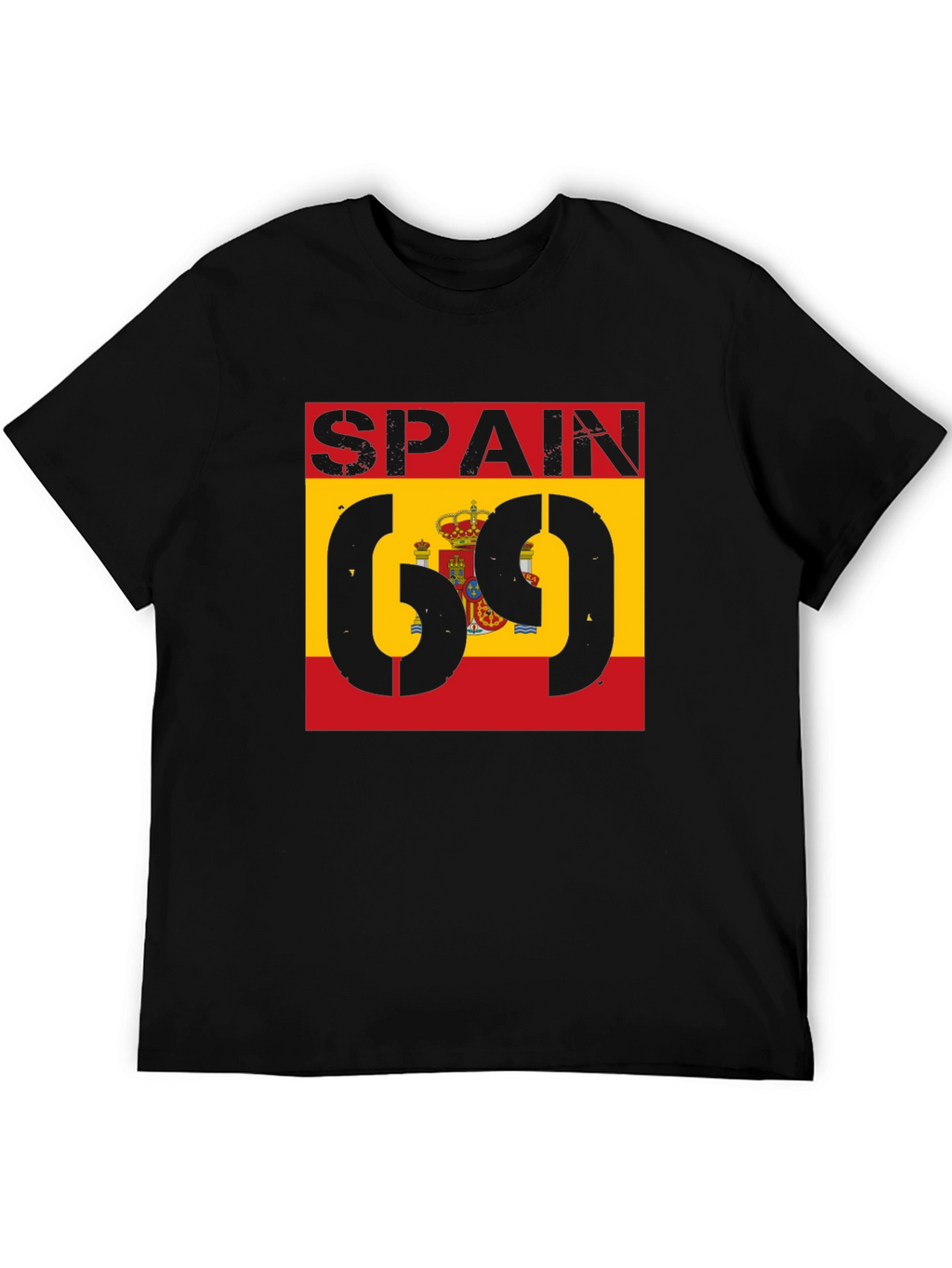 Spain Flag 69 T-Shirt - Black