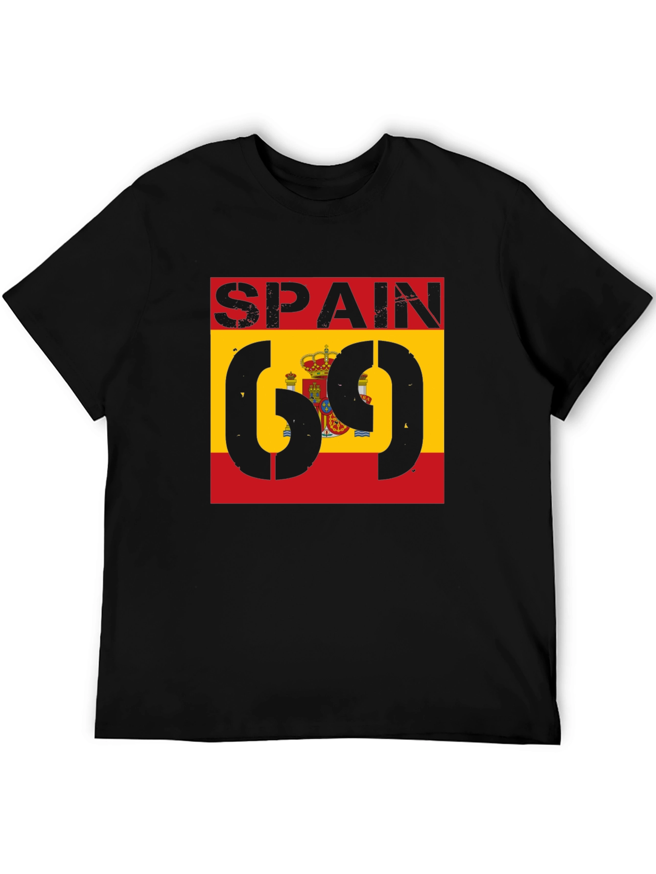 Spain Flag 69 T-Shirt - Black