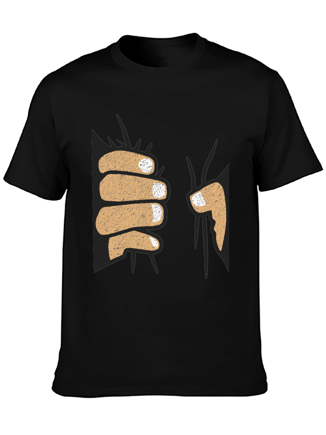 Funny Fist Bump Graphic Tee - Black Cotton T-Shirt