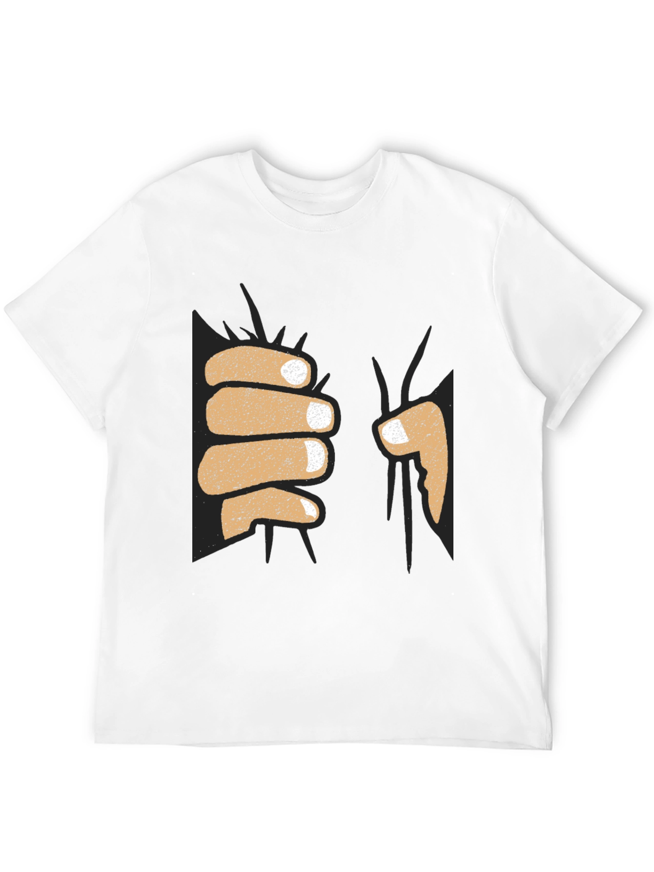 Funny Fist Bump Graphic Tee - Black Cotton T-Shirt