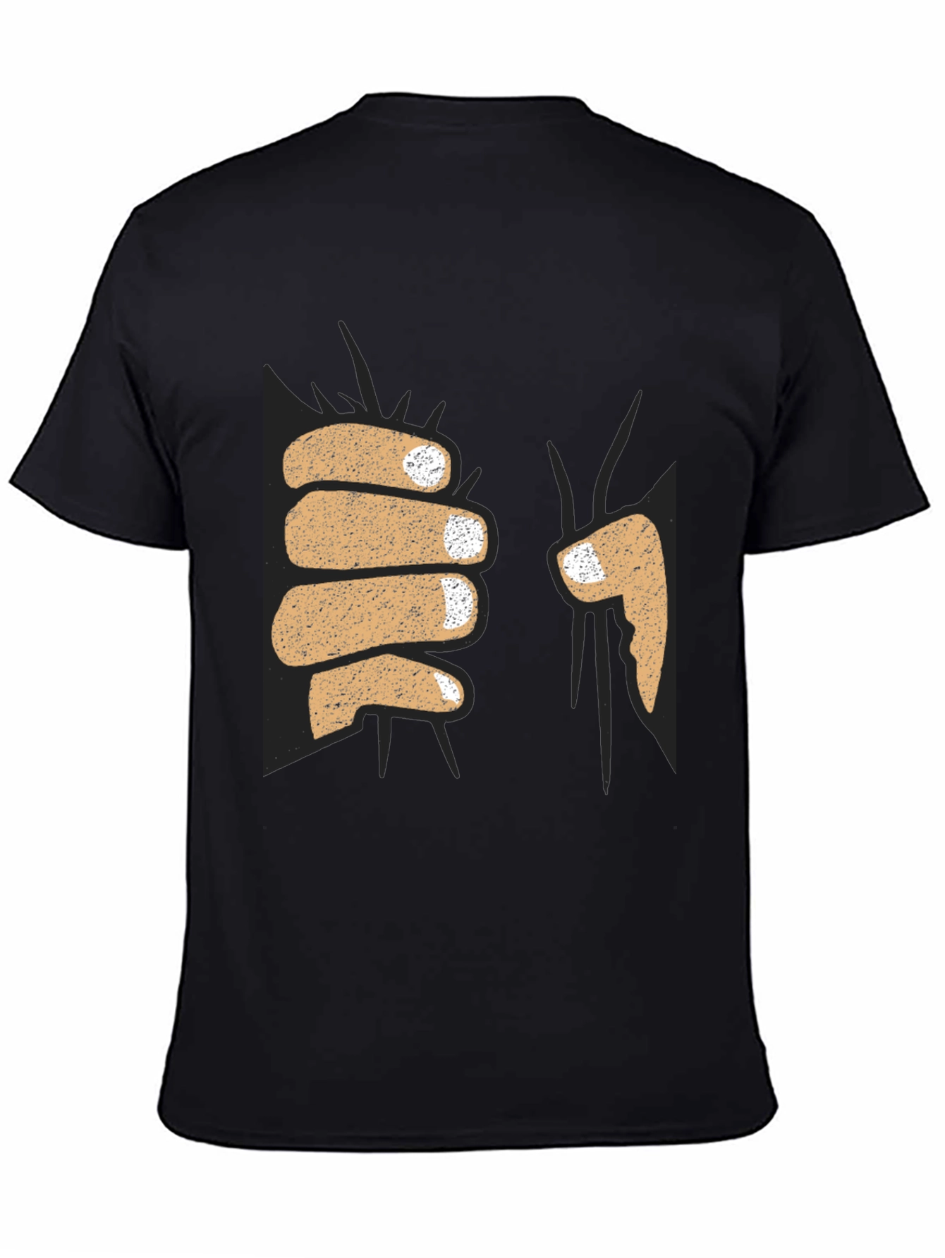 Funny Fist Bump Graphic Tee - Black Cotton T-Shirt