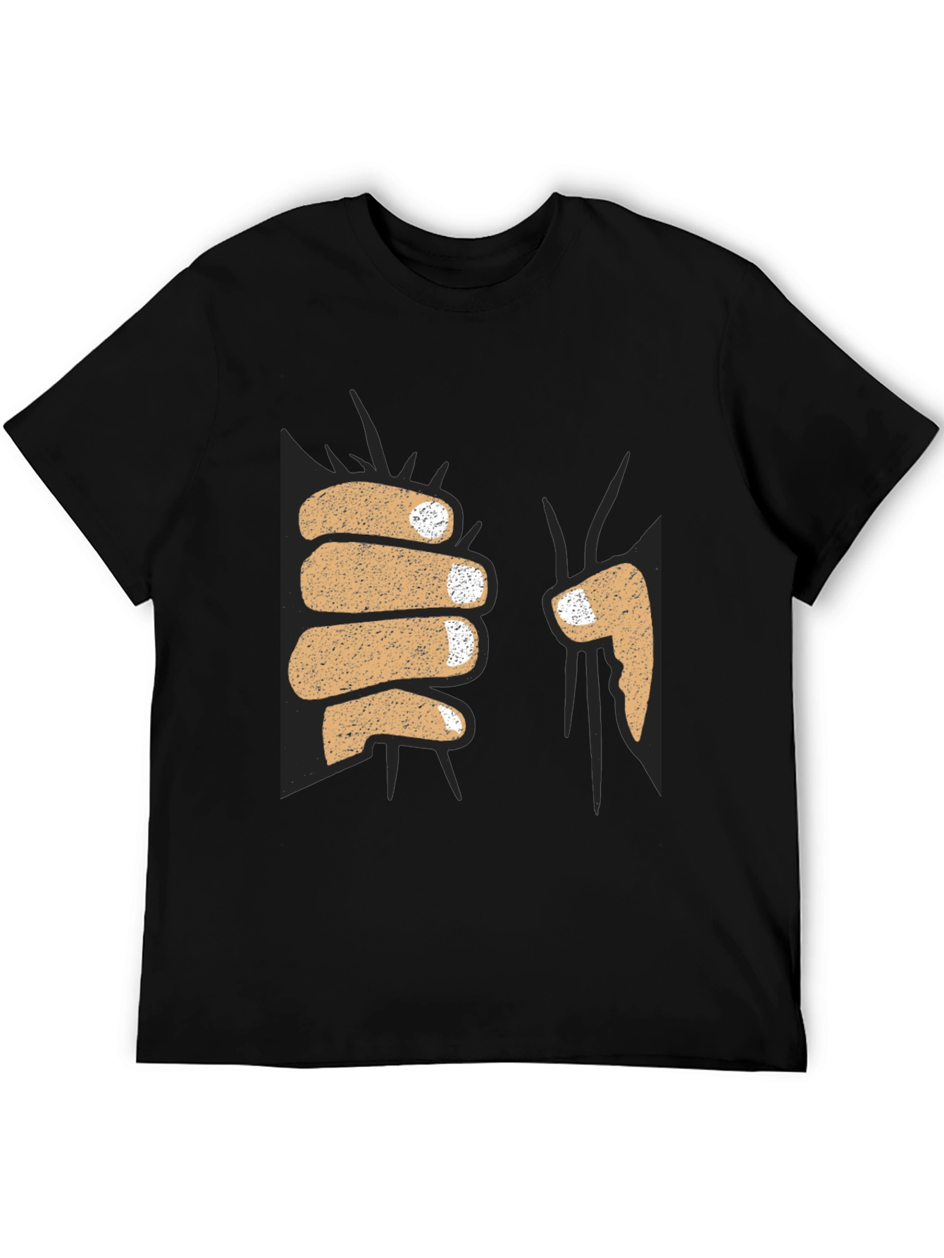 Funny Fist Bump Graphic Tee - Black Cotton T-Shirt
