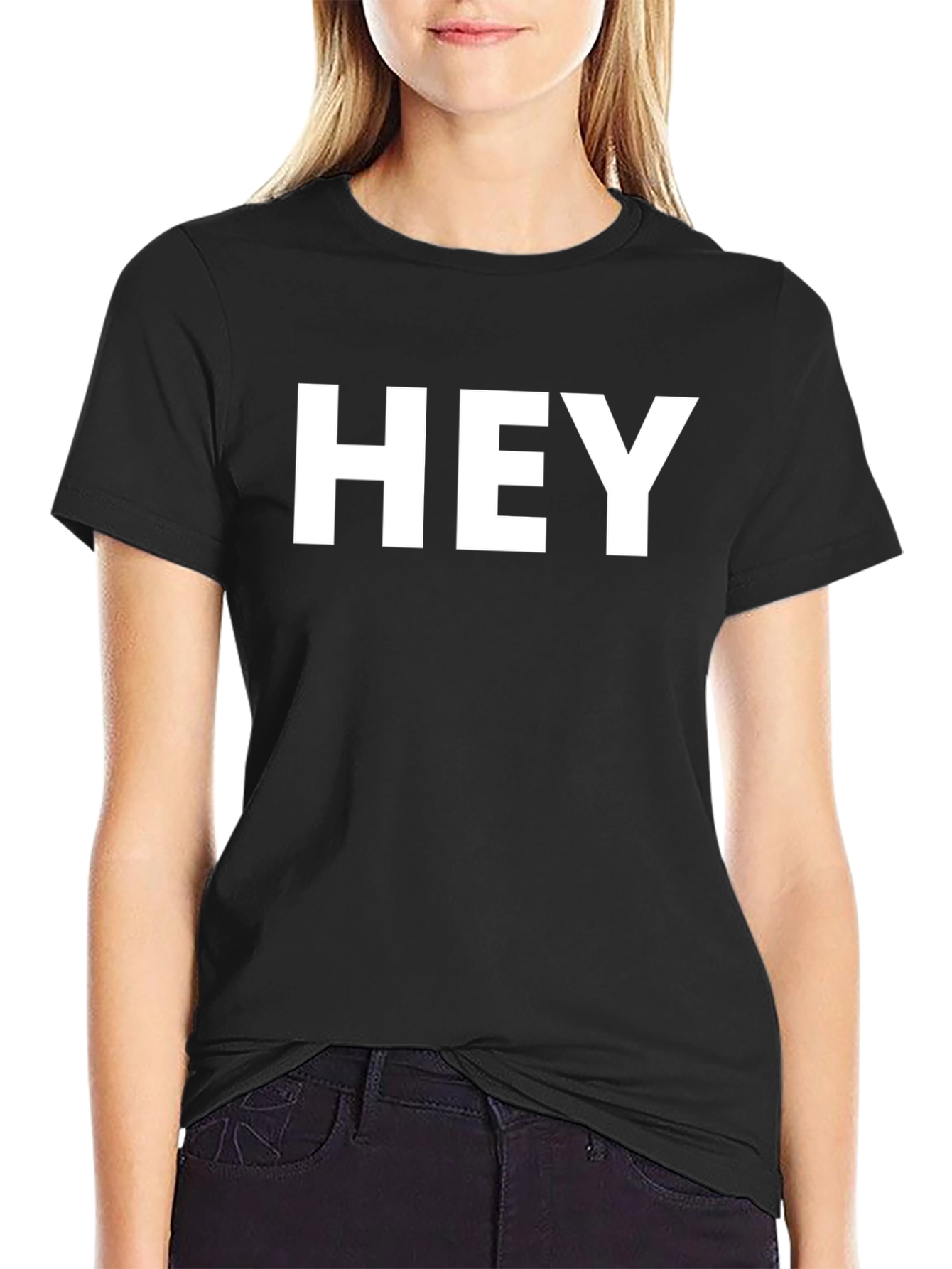 HEY Graphic Tee - Black Short Sleeve Casual Shirt