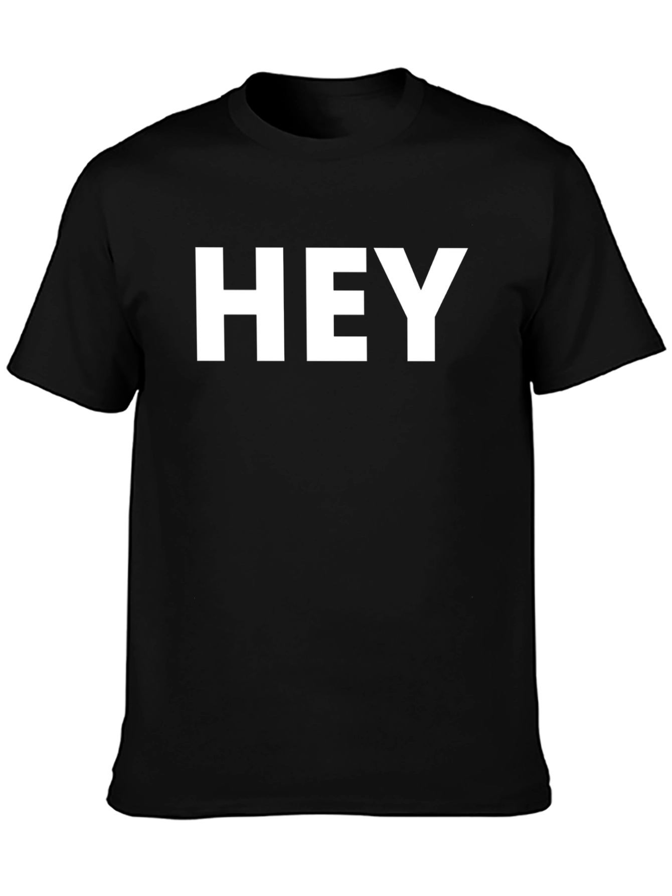 HEY Graphic Tee - Black Short Sleeve Casual Shirt