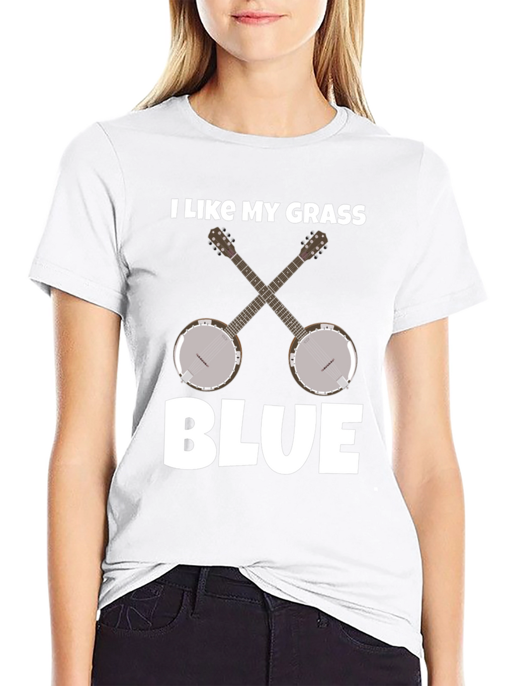 I Like My Grass Blue Banjo Music T-Shirt
