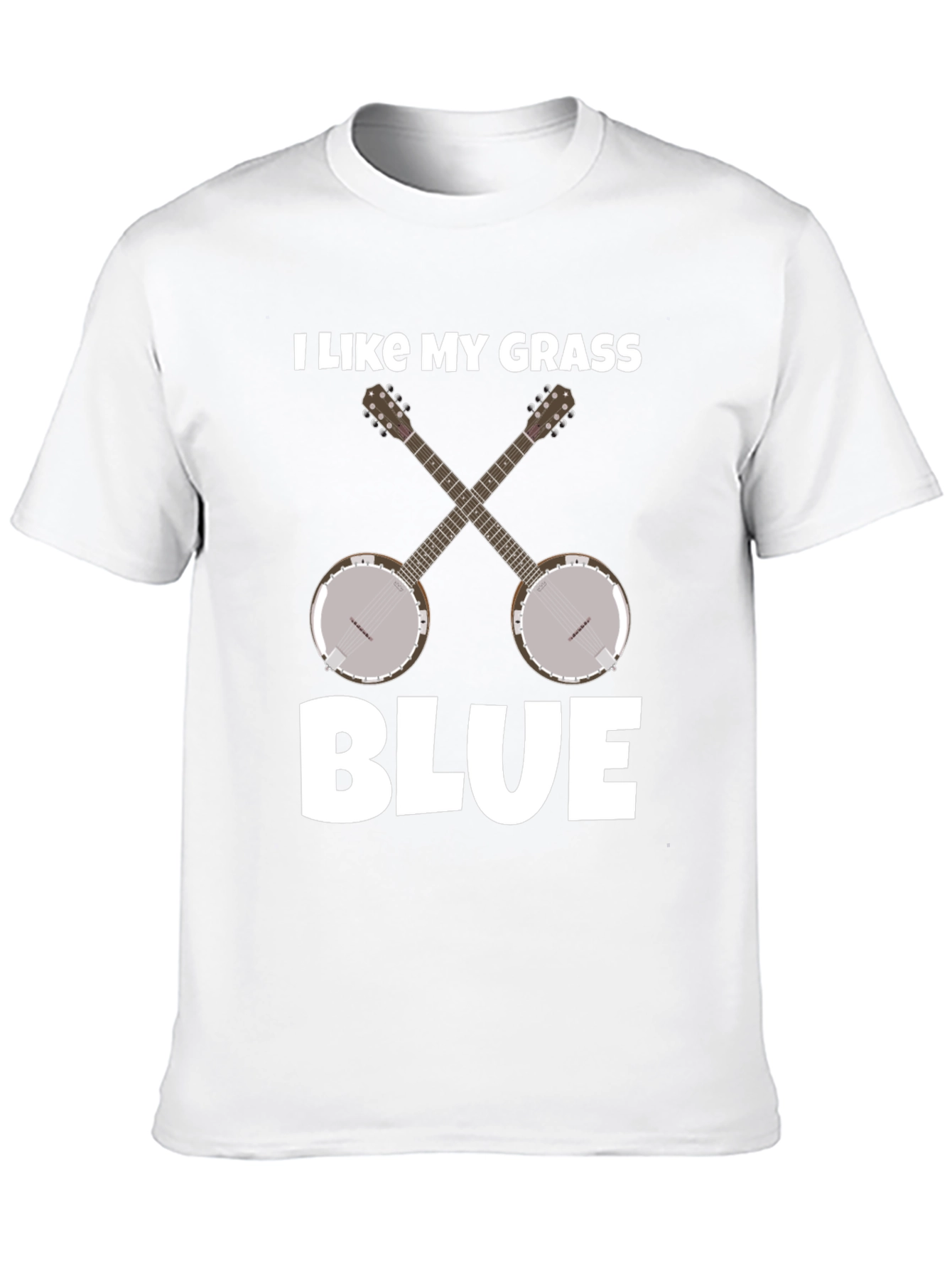 I Like My Grass Blue Banjo Music T-Shirt