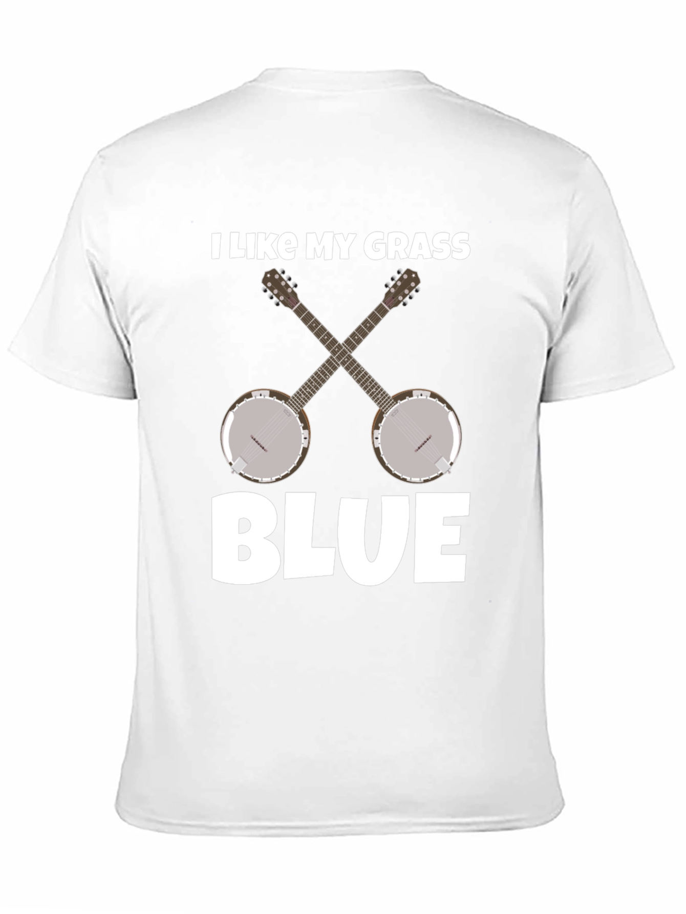 I Like My Grass Blue Banjo Music T-Shirt