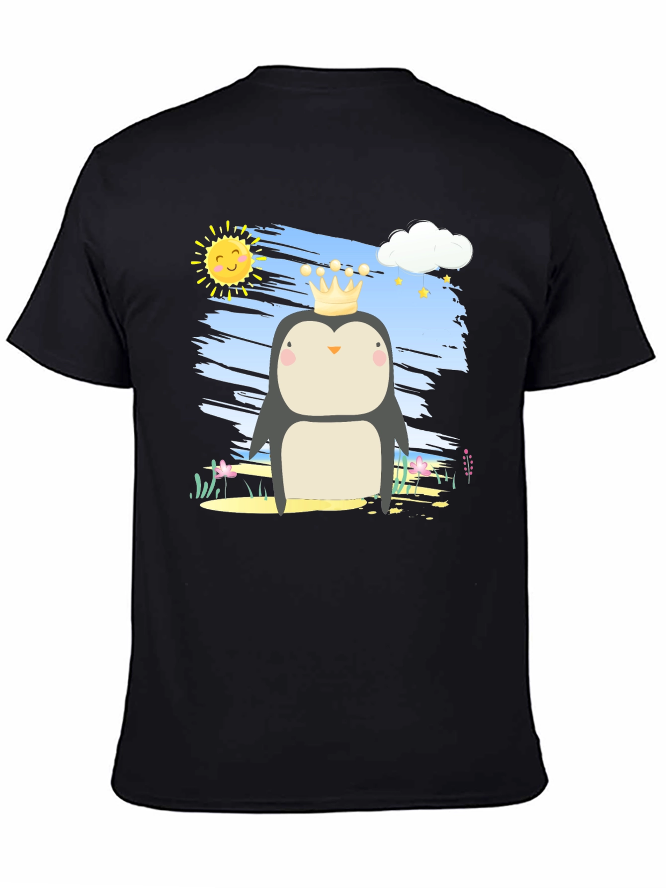 Penguin Prince T-Shirt - Cartoon Graphic Tee