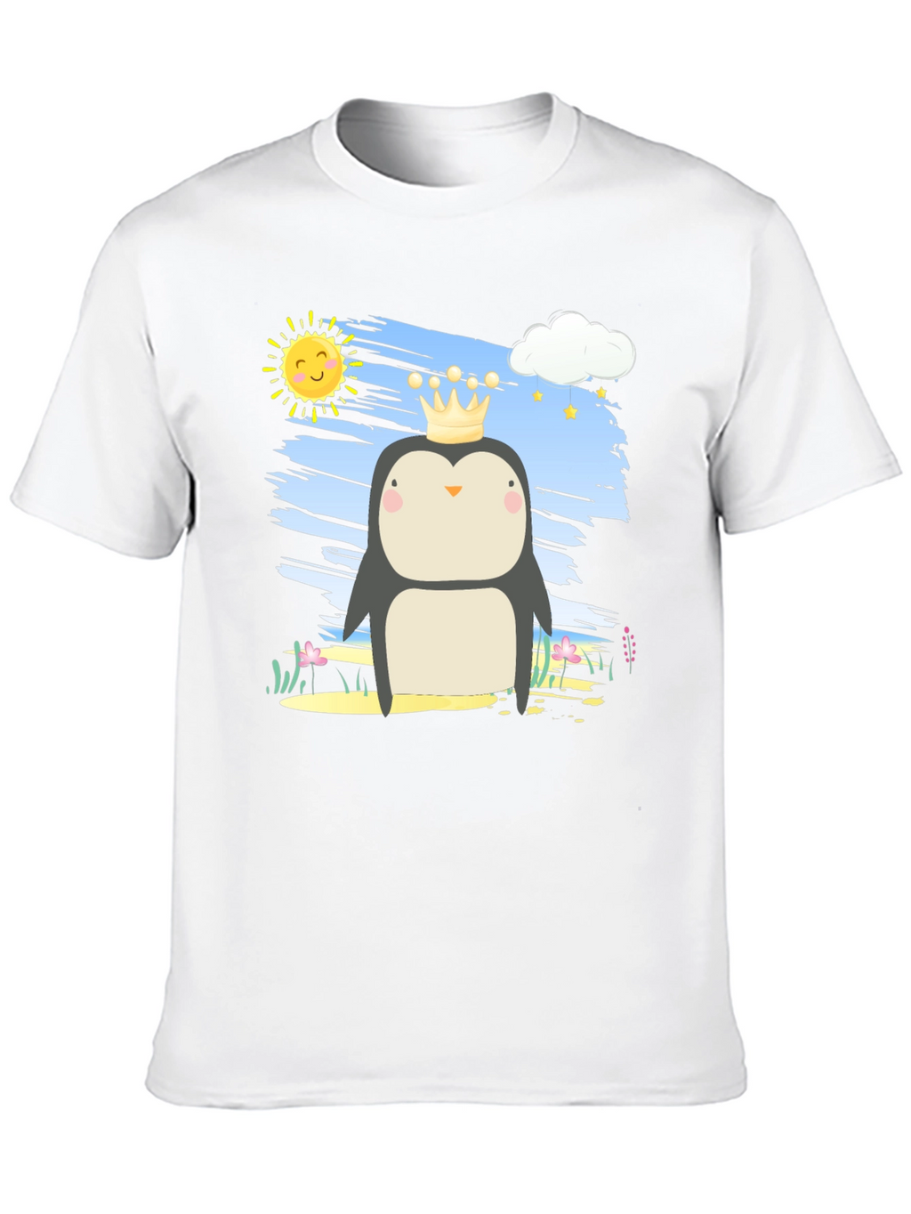 Penguin Prince T-Shirt - Cartoon Graphic Tee