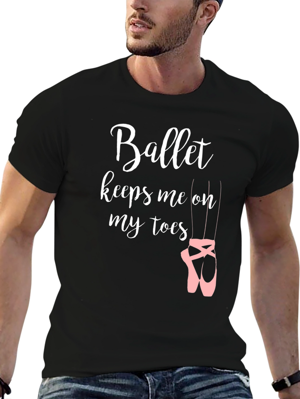 Ballet Keeps Me On My Toes Black T-Shirt