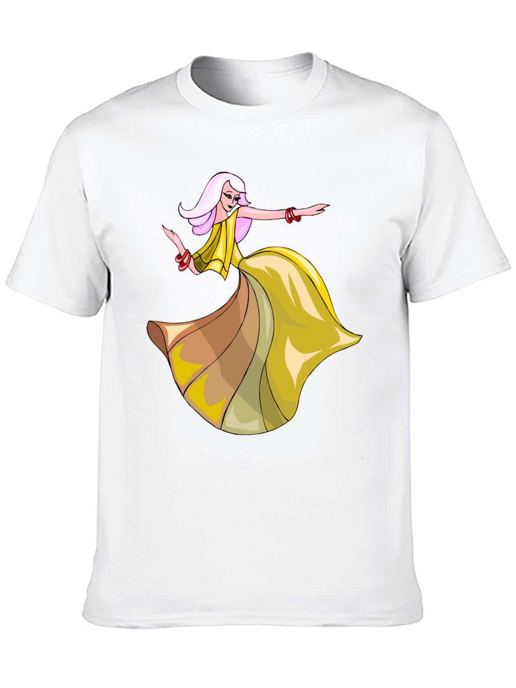 Stylish Black T-Shirt with Dancing Woman Graphic