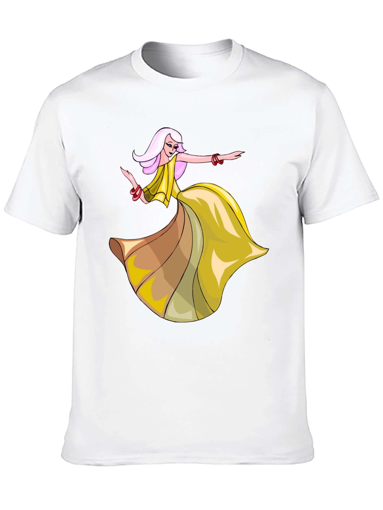 Stylish Black T-Shirt with Dancing Woman Graphic