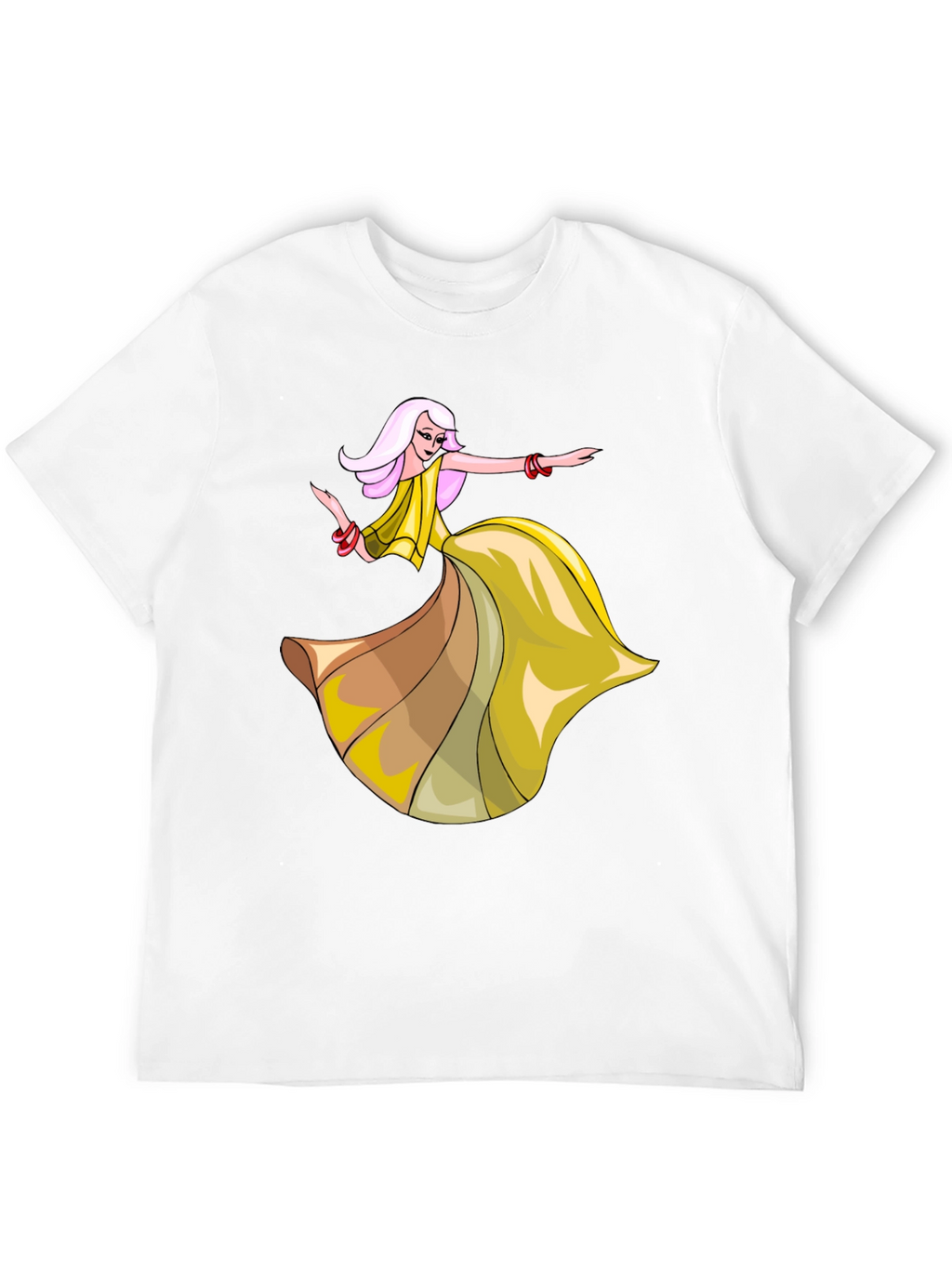 Stylish Black T-Shirt with Dancing Woman Graphic