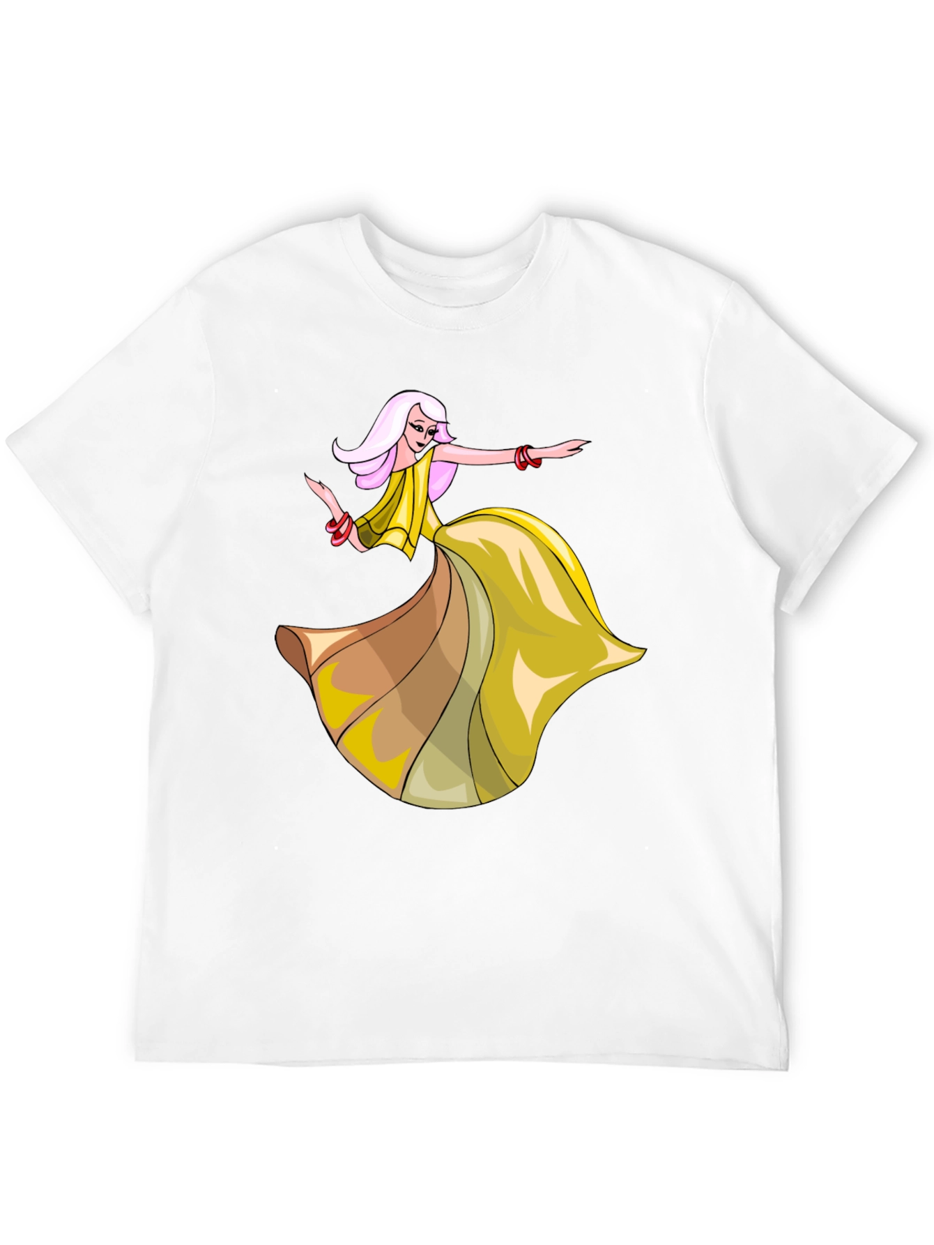 Stylish Black T-Shirt with Dancing Woman Graphic