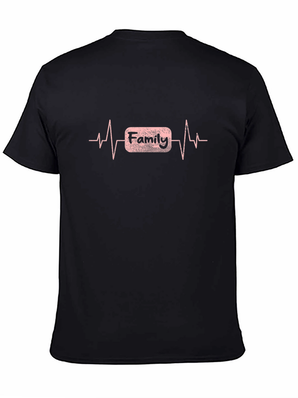 Family Heartbeat T-Shirt - Black