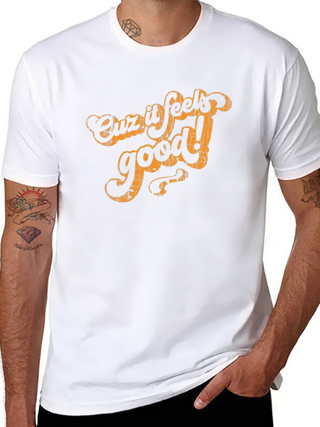 Cuz It Feels Good Black Graphic Tee