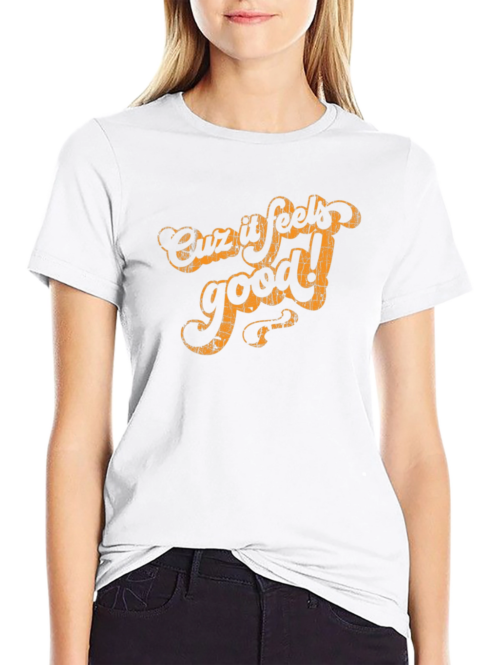 Cuz It Feels Good Black Graphic Tee