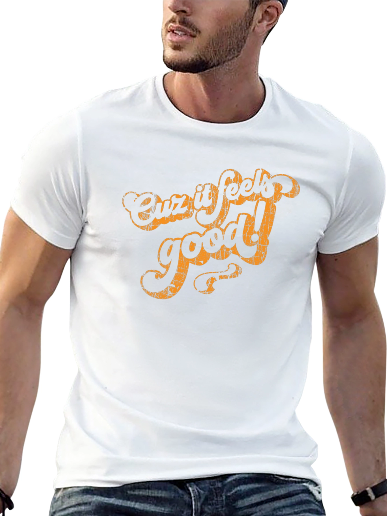 Cuz It Feels Good Black Graphic Tee