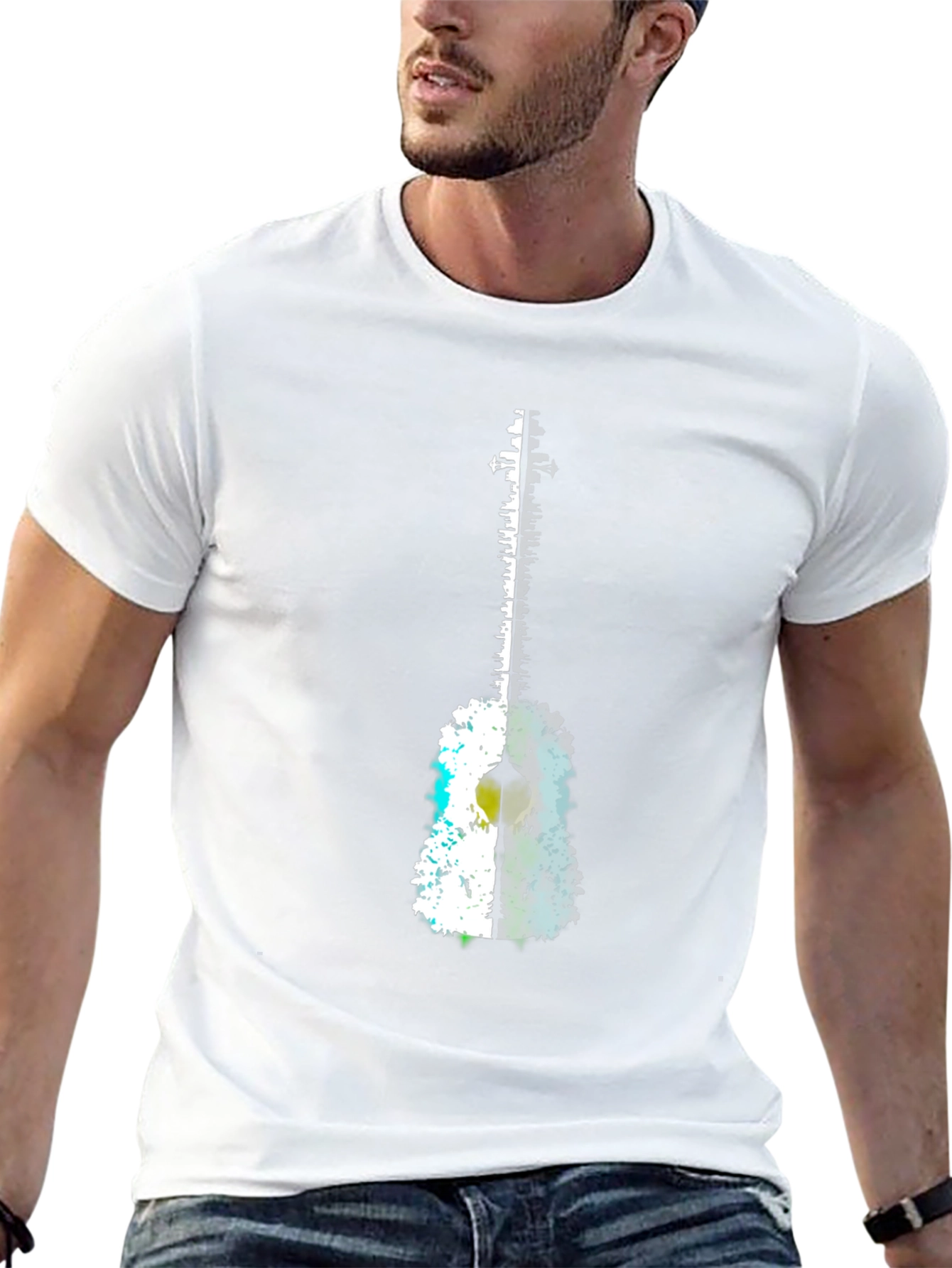 Guitar Cityscape Graphic Tee